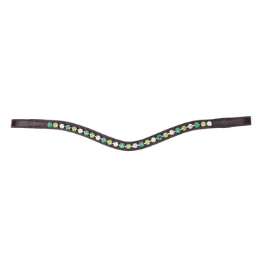Shires Velociti GARA Three Tone Browband Green/Havana| Online For Equine