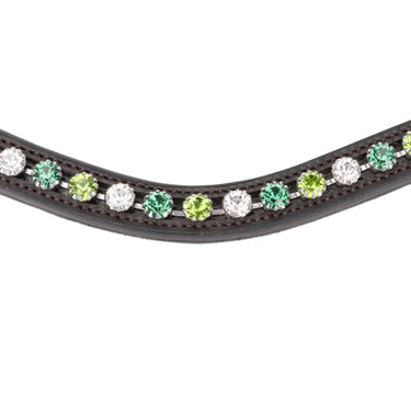 Shires Velociti GARA Three Tone Browband Green/Havana| Online For Equine