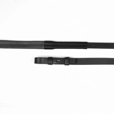 Shires Velociti Lusso Black Nylon Insert Rubber Grip Reins| Online For Equine