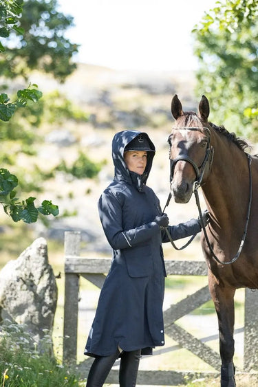 Buy Stierna Nova Ladies Navy Waterproof Riding Rain Coat| Online for Equine