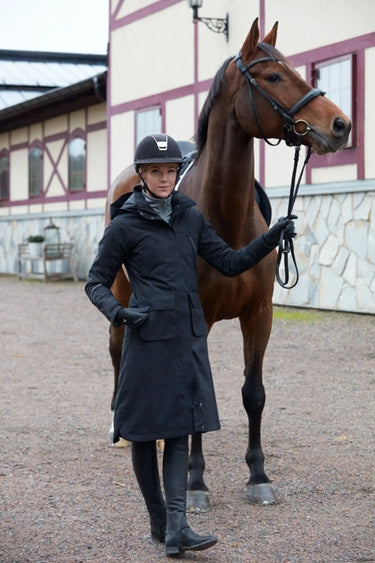 Buy Stierna Stella Long Ladies Black Winter Coat| Online for Equine