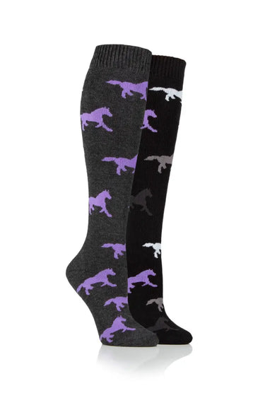 Buy Storm Bloc Black/Charcoal Kids Midweight Knee High Socks| Online for Equine