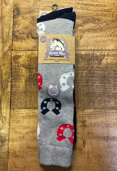 Buy Storm Bloc Navy/Grey Kids Midweight Knee High Socks| Online for Equine