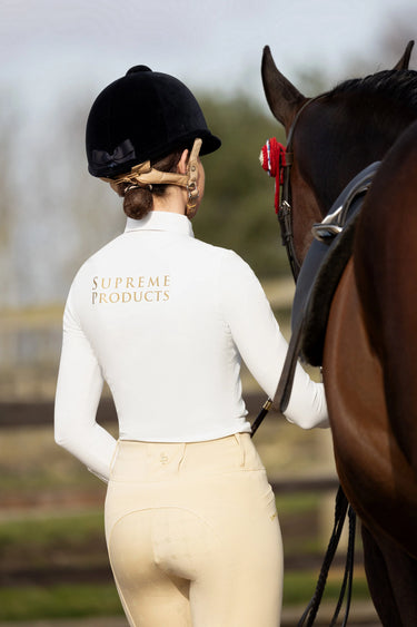 Supreme Products Long Sleeve Champion Show Rider Competition Shirt with Zip Cream| Online For Equine