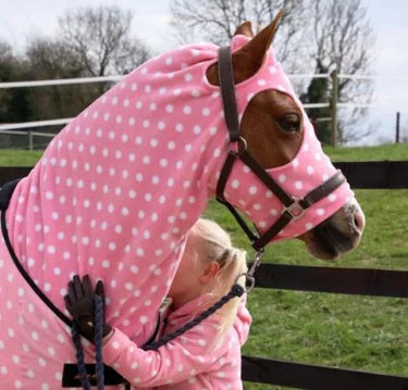 Supreme Products Pretty Pink Dotty Fleece Hood - 17.2hh