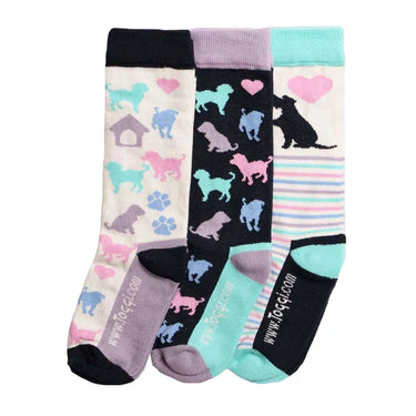 Toggi Childrens Hearts and Dog Socks - Pack of 3| Online For Equine