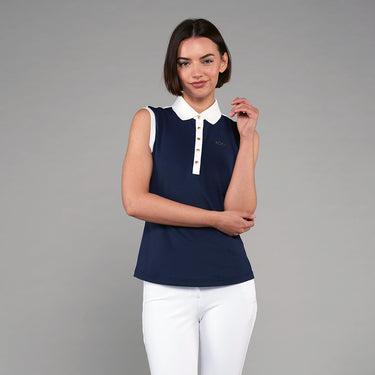 Toggi Navy/White  Haymarket Womens Sleeveless Polo| Online For Equine