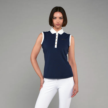 Toggi Navy/White  Haymarket Womens Sleeveless Polo| Online For Equine