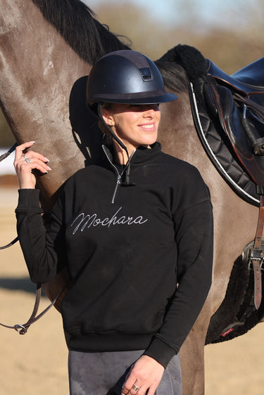 Buy Mochara Half Zip Sweatshirt in Jet Black Luxe Edition | Online for Equine