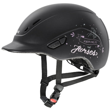 Buy Uvex Kidoxx Dekor Black Matt - Happiness & Horses Junior Riding Hat| Online for Equine