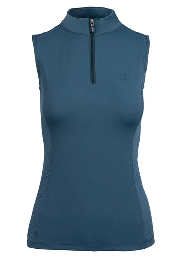 Woof Wear Petrol Blue Sleeveless Ladies Tech Riding Shirt