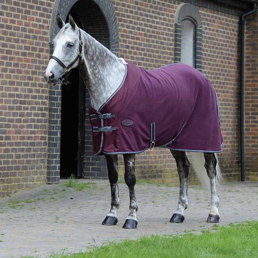 Buy WeatherBeeta Maroon / Grey / White Fleece Cooler Standard Neck | Online for Equine
