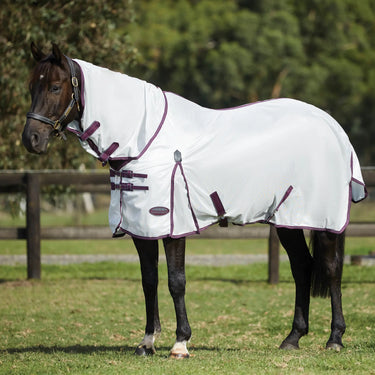 WeatherBeeta ComFiTec Essential Mesh II Combo Neck Fly Rug (Maroon Binding)| Online For Equine