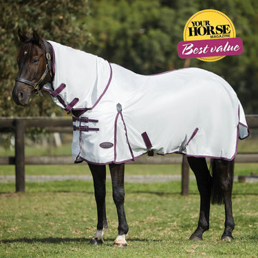 WeatherBeeta ComFiTec Essential Mesh II Combo Neck Fly Rug (Maroon Binding)| Online For Equine