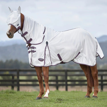 WeatherBeeta ComFiTec Essential Mesh II Combo Neck Fly Rug (Maroon Binding)| Online For Equine