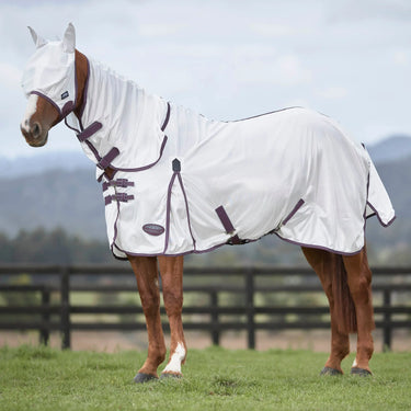 WeatherBeeta ComFiTec Essential Mesh II Combo Neck Fly Rug (Maroon Binding)| Online For Equine