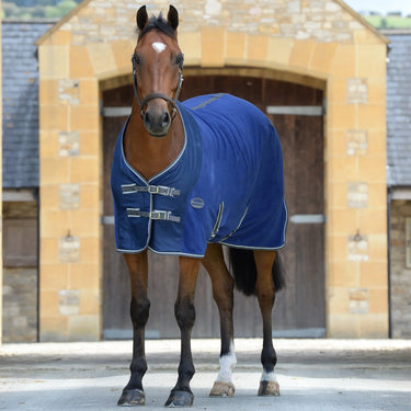 WeatherBeeta Dark Blue / Grey / White Fleece Cooler Standard Neck| Online For Equine