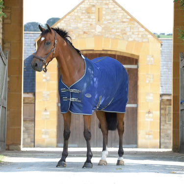 WeatherBeeta Dark Blue / Grey / White Fleece Cooler Standard Neck| Online For Equine