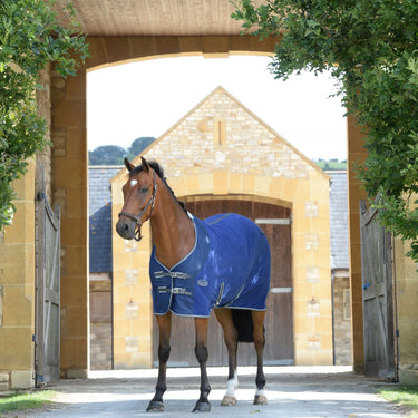 WeatherBeeta Dark Blue / Grey / White Fleece Cooler Standard Neck| Online For Equine