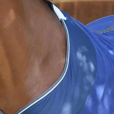 WeatherBeeta Dark Blue / Grey / White Fleece Cooler Standard Neck| Online For Equine