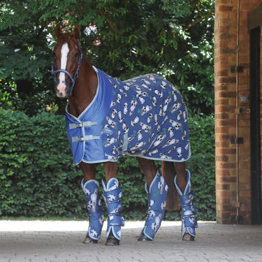 WeatherBeeta Dark Blue / Grey / White Fleece Cooler Standard Neck| Online For Equine