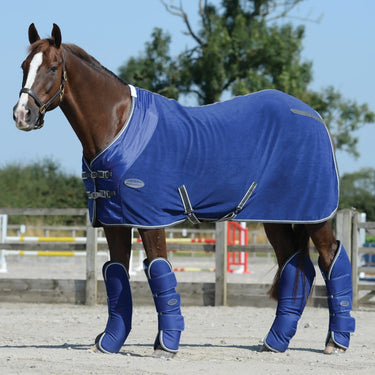 WeatherBeeta Dark Blue / Grey / White Fleece Cooler Standard Neck| Online For Equine