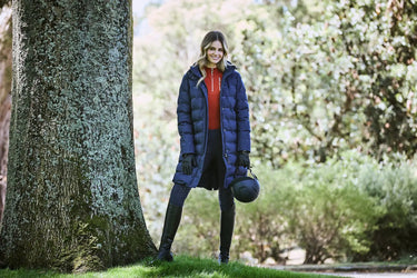 Buy the WeatherBeeta Navy/Iris Helsinki Heat Seal Quilted Jacket | Online for Equine