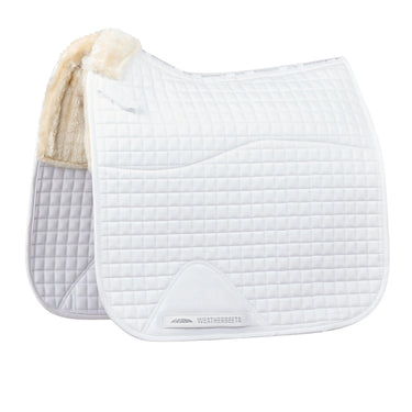 WeatherBeeta White Prime Comfy Fleece Dressage Saddle Pad| Online For Equine