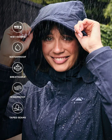 Buy Weatherbeeta All Purpose Waterproof Longline Equestrian Jacket Navy | Online for Equine