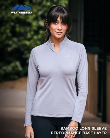 Buy Weatherbeeta Bamboo Long Sleeve Performance Base Layer Bluestone | Online for Equine