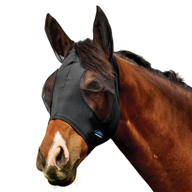 Weatherbeeta Black/Black Comfitec Deluxe Stretch Fly Mask With Ears| Online For Equine