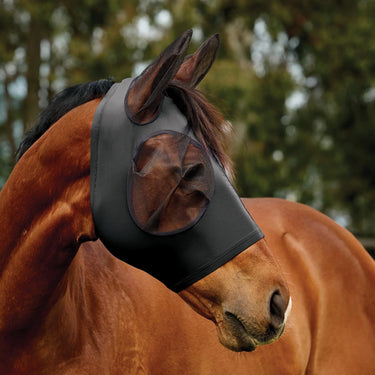 Weatherbeeta Black/Black Comfitec Deluxe Stretch Fly Mask With Ears| Online For Equine