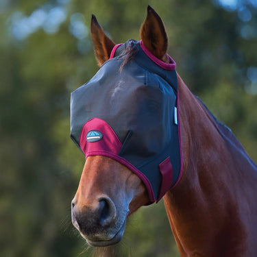 Weatherbeeta Black/Burgundy Comfitec Fine Mesh Fly Mask| Online For Equine