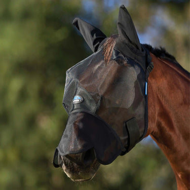 Weatherbeeta Black Comfitec Insect Guard Fly Mask With Ears & Nose| Online For Equine
