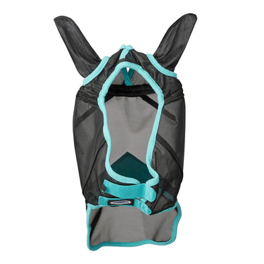Weatherbeeta Black/Turquoise Comfitec Deluxe Fine Mesh Fly Mask With Ears & Nose| Online For Equine