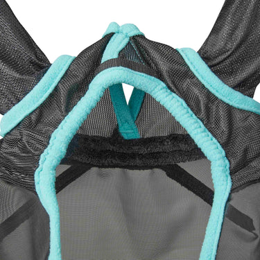 Weatherbeeta Black/Turquoise Comfitec Deluxe Fine Mesh Fly Mask With Ears & Nose| Online For Equine