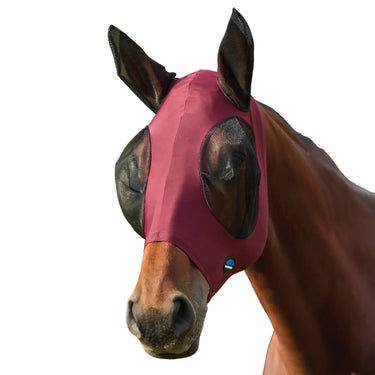 Weatherbeeta Burgundy/Black Comfitec Stretch Fly Mask With Ears| Online For Equine