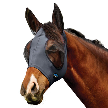 Weatherbeeta Charcoal/Black Comfitec Deluxe Stretch Fly Mask With Ears| Online For Equine