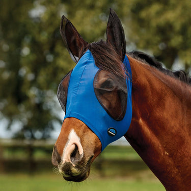 Weatherbeeta Cobalt/Black Comfitec Deluxe Stretch Fly Mask With Ears| Online For Equine