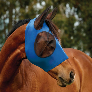 Weatherbeeta Cobalt/Black Comfitec Deluxe Stretch Fly Mask With Ears| Online For Equine