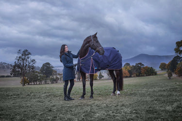 Weatherbeeta Comfitec Essential Turnout 220G Navy/ Burgundy| Online For Equine