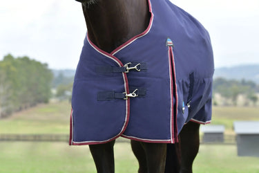 Weatherbeeta Comfitec Essential Turnout 220G Navy/ Burgundy| Online For Equine