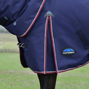 Weatherbeeta Comfitec Essential Turnout Detach-A-Neck 220G Navy/ Burgundy| Online For Equine