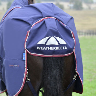 Weatherbeeta Comfitec Essential Turnout Detach-A-Neck 220G Navy/ Burgundy| Online For Equine