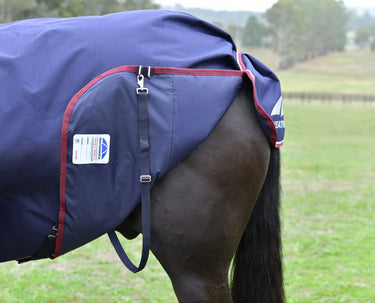 Weatherbeeta Comfitec Essential Turnout Detach-A-Neck 220G Navy/ Burgundy| Online For Equine