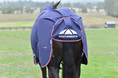 Weatherbeeta Comfitec Essential Turnout Detach-A-Neck 220G Navy/ Burgundy| Online For Equine