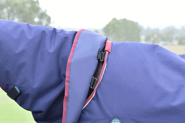 Weatherbeeta Comfitec Essential Turnout Detach-A-Neck 50G Navy/ Burgundy| Online For Equine