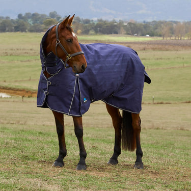 Weatherbeeta Comfitec Prelim Navy Embossed Plaid Turnout Combo 0G| Online For Equine