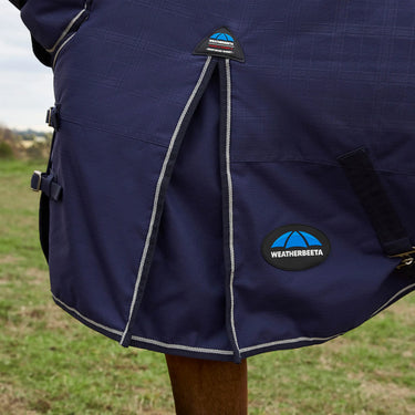 Weatherbeeta Comfitec Prelim Navy Embossed Plaid Turnout Combo 0G| Online For Equine