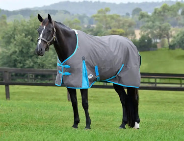 Weatherbeeta Grey/Bright Blue/White Comfitec Classic Standard Neck Lite Plus Turnout Rug| Online For Equine
